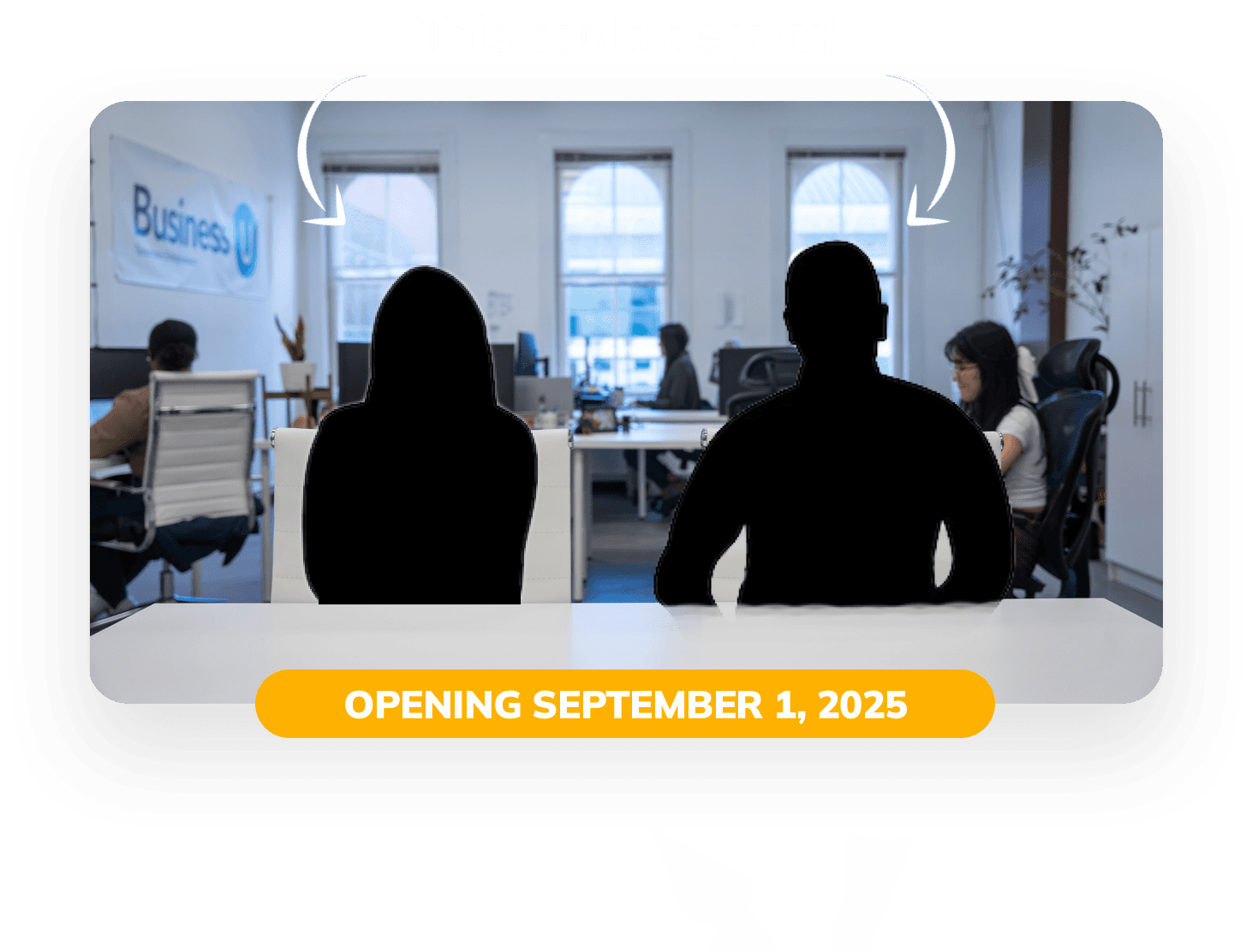 Silhouette talent with the text "This could be you!"